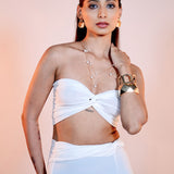 White Knot Skirt Set