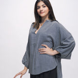 Grey Cotton Blend Top