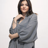 Grey Cotton Blend Top
