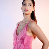 Pink Ruffle Chiffon Dress