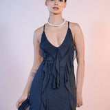 Black Ruffle Chiffon Dress