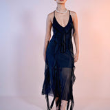 Black Ruffle Chiffon Dress