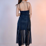 Black Ruffle Chiffon Dress