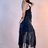 Black Ruffle Chiffon Dress