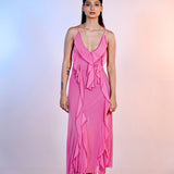 Pink Ruffle Chiffon Dress