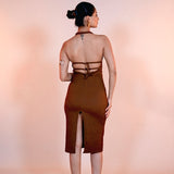 Brown Halo Dress