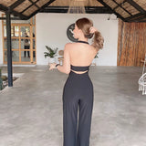 Black Celeste Halter Jumpsuit