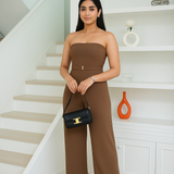 Mocha Luxe Tube Jumpsuit
