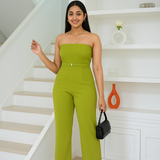 Lime Green Luxe Tube Jumpsuit