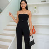 Black Luxe Tube Jumpsuit