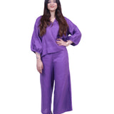 Pure Linen Purple Chic Co-ord Set