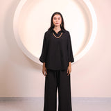 Black Collar Co-ord Set