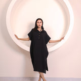 Black Button Tunic Top