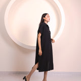 Black Button Tunic Top