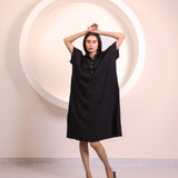 Black Button Tunic Top