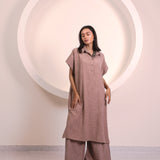 Light Brown Button Tunic Co-ord