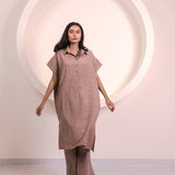 Light Brown Button Tunic Co-ord