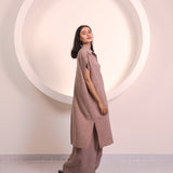 Light Brown Button Tunic Co-ord