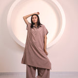 Light Brown Button Tunic Co-ord