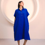 Blue Majesty Button Tunic Top