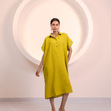 Mustard Button Tunic Top