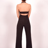 Black Celeste Halter Jumpsuit