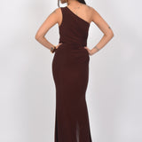 Chestnut Charm One-Shoulder Gown Dress