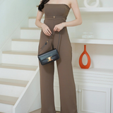 Mocha Luxe Tube Jumpsuit