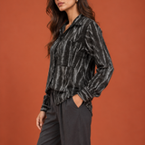 Black Silver Shimmer Streak Shirt