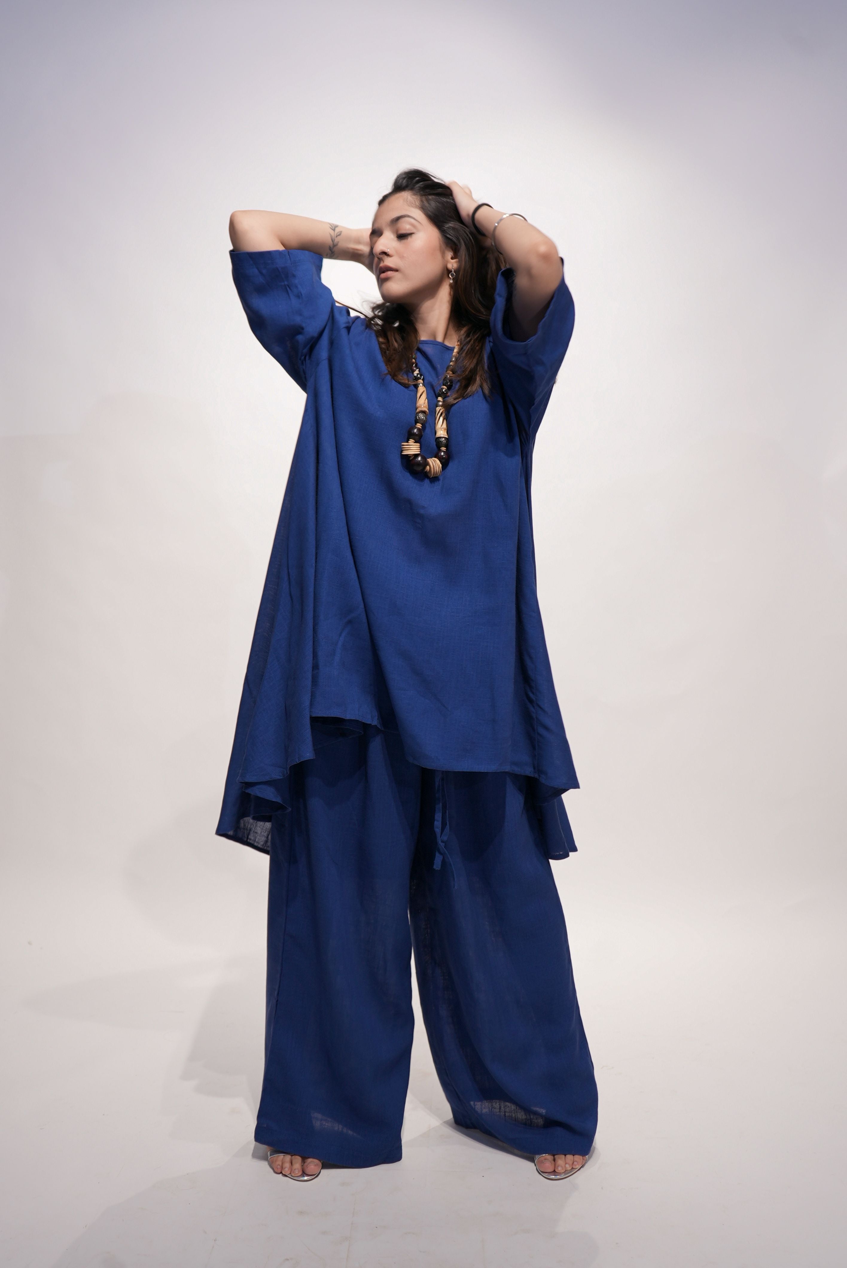 Indigo Serenity Cotton Linen Co-Ord set