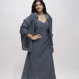 Dark Grey Dress with Shirt