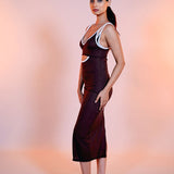 Brown Ribbed Edge Dress