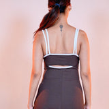 Brown Ribbed Edge Dress