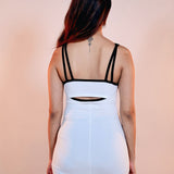 White Ribbed Edge Dress