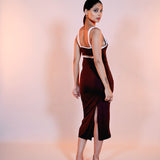 Brown Ribbed Edge Dress