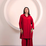 Ruby Flow Longline Collar Co-ord Set