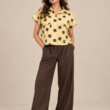 Yellow Polka Dot Boxy Crop Shirt