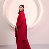 Ruby Flow Longline Collar Co-ord Set