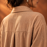 Tan Embellished Dot Shirt