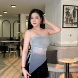 Grey Mesh Top