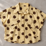 Yellow Polka Dot Boxy Crop Shirt
