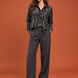 Black Silver Shimmer Streak Shirt
