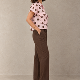 Blush Pink Polka Dot Boxy Crop Shirt