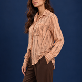 Peach Shimmer Streak Shirt