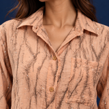 Peach Shimmer Streak Shirt
