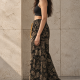 Floral Wide-Leg Drawstring Pants