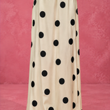 Classic White Polka Maxi Skirt