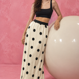 Classic White Polka Maxi Skirt
