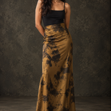 Midnight Mustard Tie-Dye Maxi Skirt
