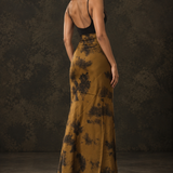 Midnight Mustard Tie-Dye Maxi Skirt